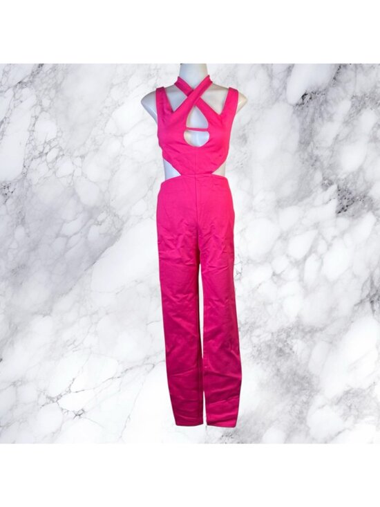 Superdown Luna Cut Out Jumpsuit - Hot Pink - Picture 2 of 11